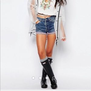 Hunter Black Rain Boots Women US Size 8